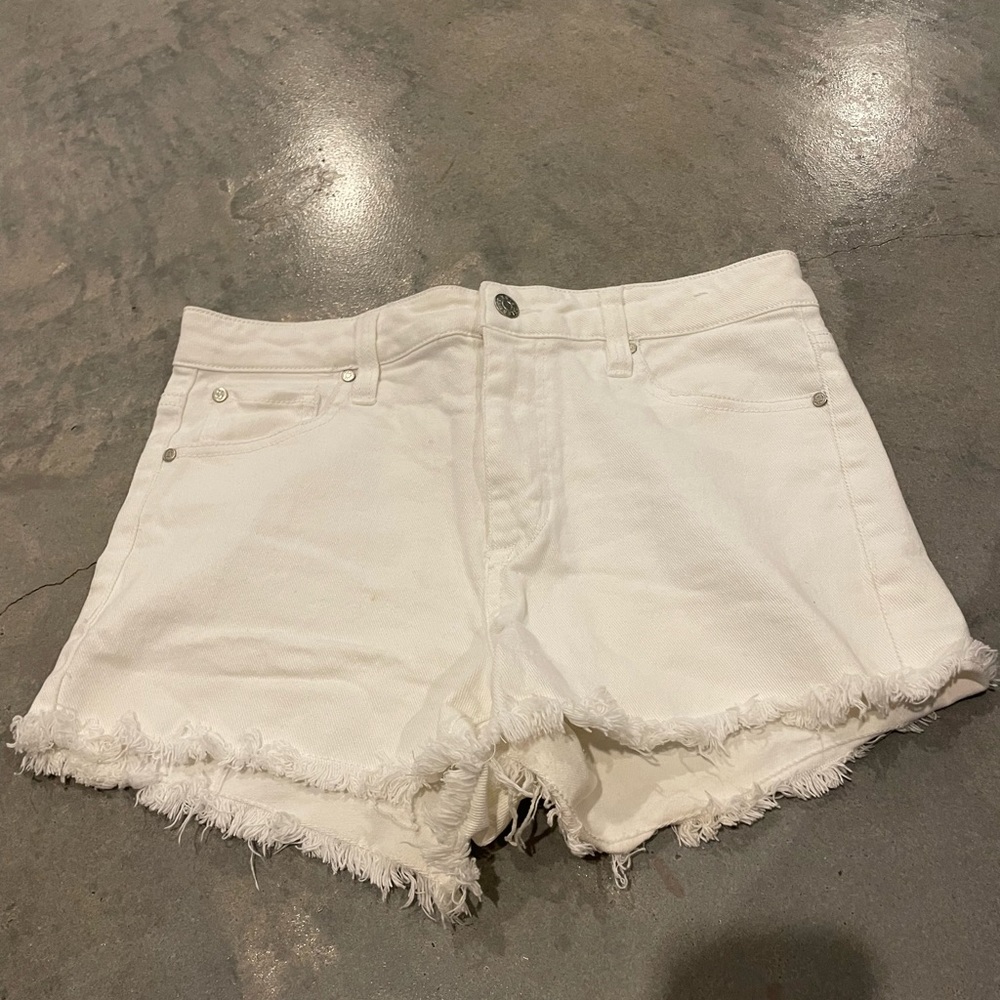 White jean shorts